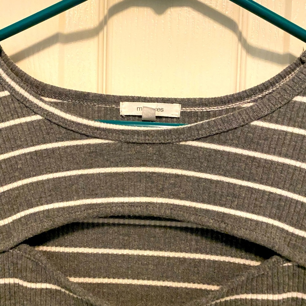 Maurice’s gray strip long-sleeve top